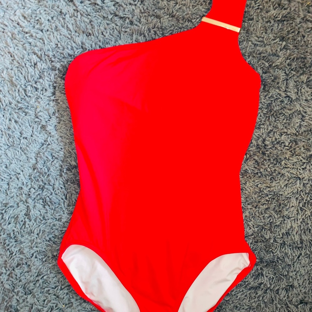 Michael Kors one shoulder one piece bathing suit!!